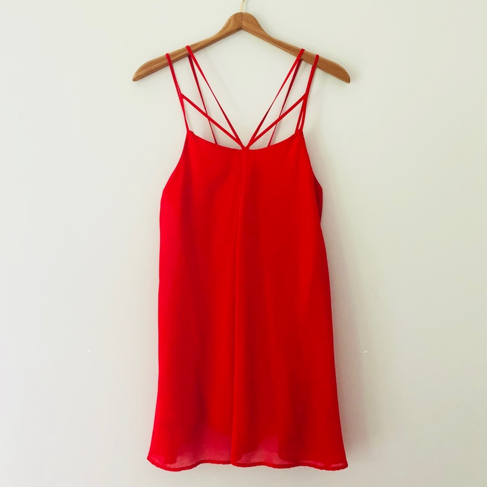 Strappy Chiffon Shift Dress